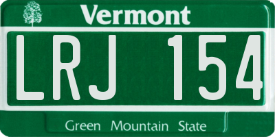 VT license plate LRJ154