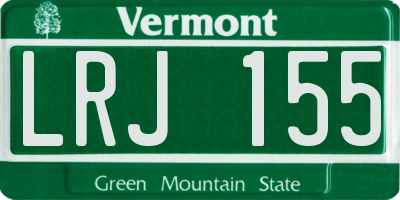 VT license plate LRJ155