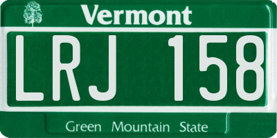 VT license plate LRJ158