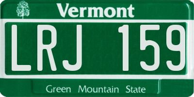 VT license plate LRJ159