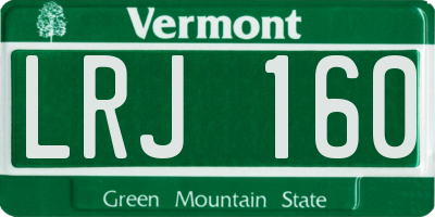 VT license plate LRJ160