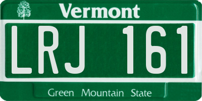 VT license plate LRJ161