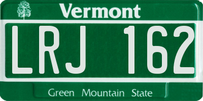 VT license plate LRJ162