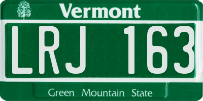 VT license plate LRJ163