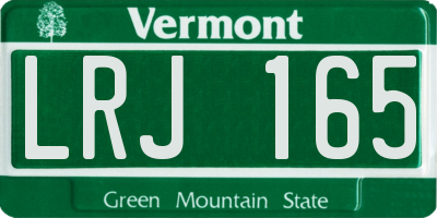VT license plate LRJ165