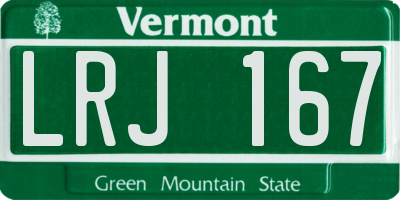 VT license plate LRJ167