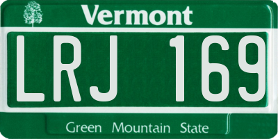 VT license plate LRJ169