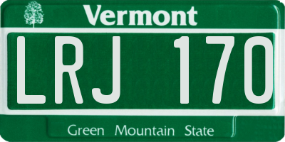 VT license plate LRJ170