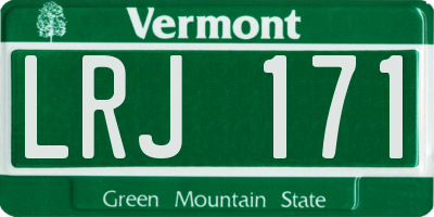 VT license plate LRJ171