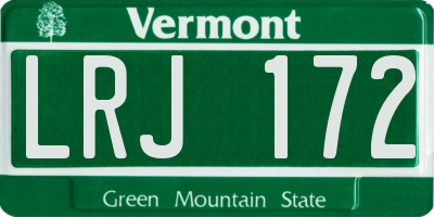 VT license plate LRJ172