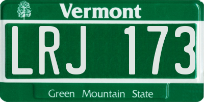 VT license plate LRJ173