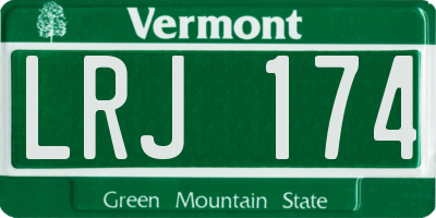 VT license plate LRJ174