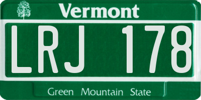 VT license plate LRJ178