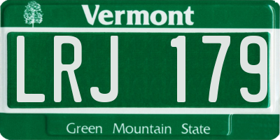 VT license plate LRJ179