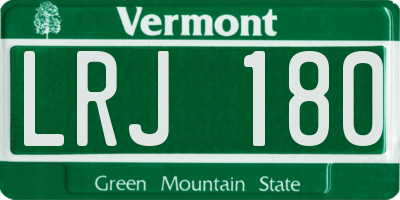 VT license plate LRJ180
