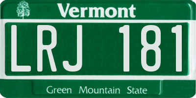 VT license plate LRJ181