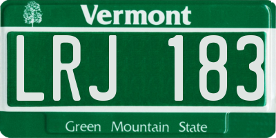 VT license plate LRJ183