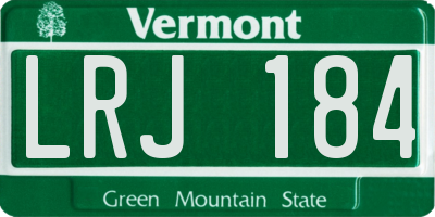 VT license plate LRJ184