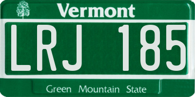 VT license plate LRJ185