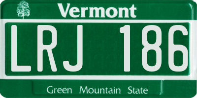 VT license plate LRJ186