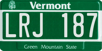 VT license plate LRJ187