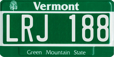 VT license plate LRJ188