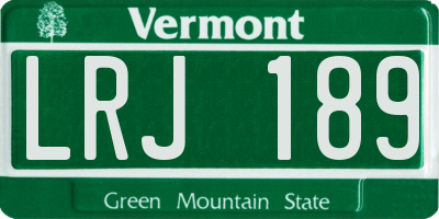 VT license plate LRJ189