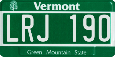 VT license plate LRJ190