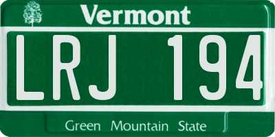VT license plate LRJ194