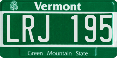 VT license plate LRJ195