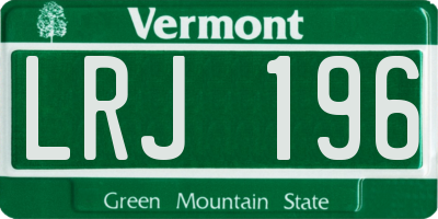VT license plate LRJ196