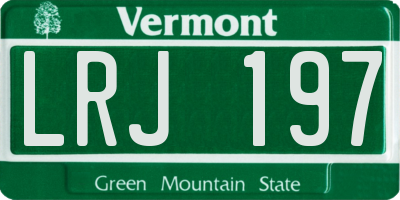VT license plate LRJ197