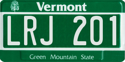 VT license plate LRJ201