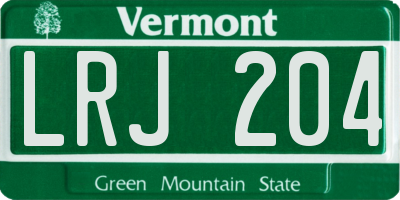 VT license plate LRJ204