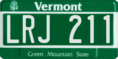 VT license plate LRJ211