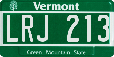 VT license plate LRJ213