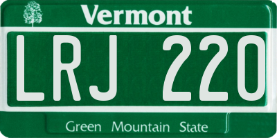 VT license plate LRJ220