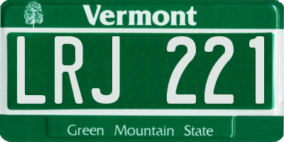 VT license plate LRJ221