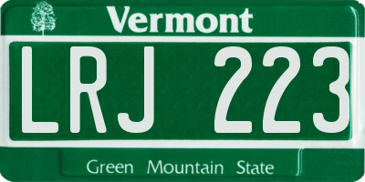 VT license plate LRJ223