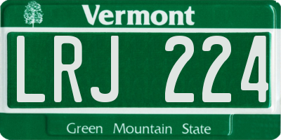 VT license plate LRJ224