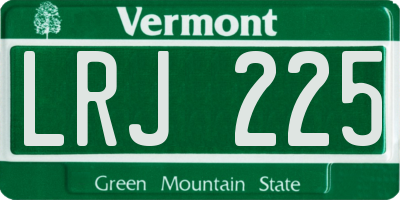 VT license plate LRJ225