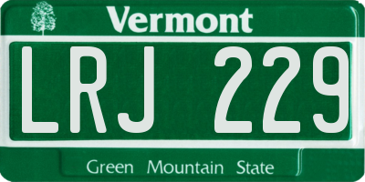 VT license plate LRJ229