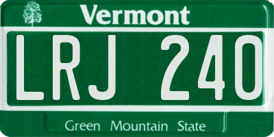 VT license plate LRJ240