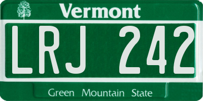 VT license plate LRJ242