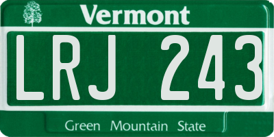 VT license plate LRJ243