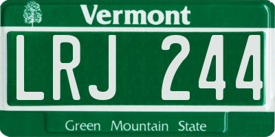VT license plate LRJ244
