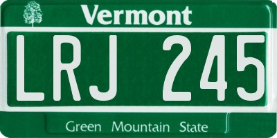 VT license plate LRJ245