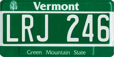 VT license plate LRJ246