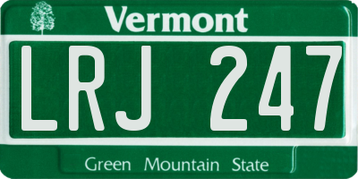 VT license plate LRJ247