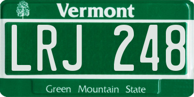 VT license plate LRJ248